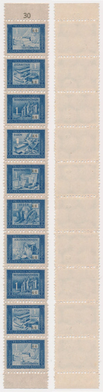 Generalna Gubernia, Pramienmarke, 1 pkt (10szt) Zestaw 10 szt. znaczków premiowy...