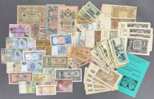 Zestaw banknotów MIX, głownie Polska i Rosja + czasopismo PTN (126szt)