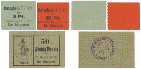 Dzierzgoń (Christburg), 5, 10 i 50 pfg 1917-1919 (3szt)