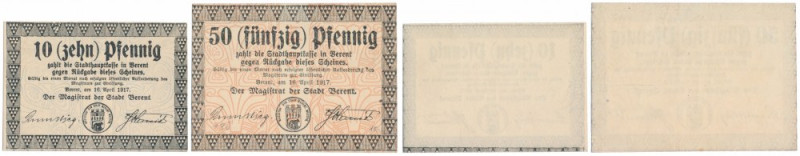 Kościerzyna (Berent), 10 i 50 fenigów 1917 (2szt) Reference: Podczaski W-023.1.b...