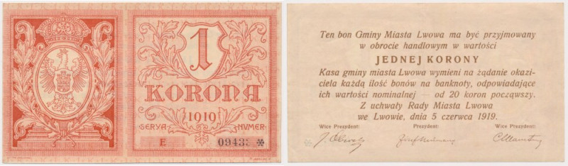 Lwów, 1 korona 1919 Reference: Podczaski G-203.C.2.a
Grade: XF- 

More photos...
