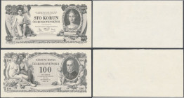 Czechoslovakia, BLACK PROOFS 100 Korun 1931 (2pcs)
