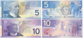 Kanada, 5 Dollars 2002 & 10 Dollars 2001 (2pcs)