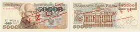 50.000 zł 1989 - WZÓR - A 0000000 - No.0620