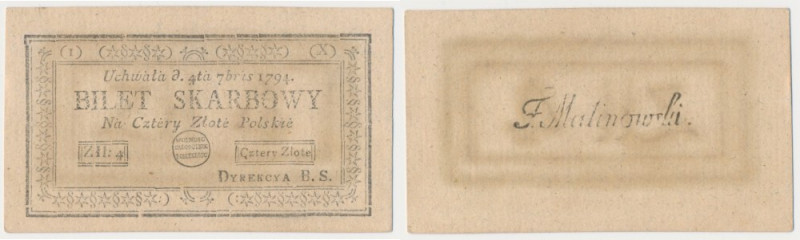4 złote 1794 - (1)(X) Reference: Miłczak A11a
Grade: UNC/AU 

More photos and...