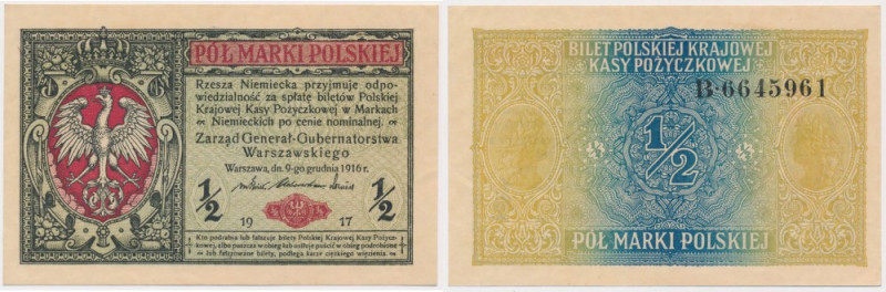 1/2 mkp 1916 Generał Reference: Miłczak 7
Grade: UNC/AU 

More photos and ful...