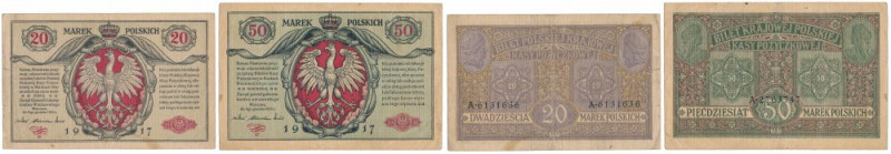Jenerał 50 mkp i Generał 20 mkp 1916 - zestaw (2szt) Reference: Miłczak 5, 14
G...