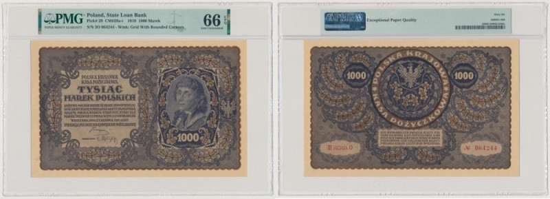 1.000 mkp 1919 - III Serja O (Mił.29e) Reference: Miłczak 29e
Grade: PMG 66 EPQ...