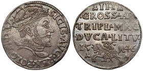 Zygmunt II August, Trojak Wilno 1546 - PIERWSZY - rzadkość R6