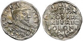 Zygmunt III Waza, Trojak Poznań 1594 - wydłużona - LI - piękny Iger -
