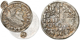 Zygmunt III Waza, Trojak Poznań 1596 - 2x data - B.RZADKI R5
