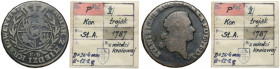 Poniatowski, Trojak 1787 E.B. - z MIEDZI KRAIOWEY - ex. Kałkowski