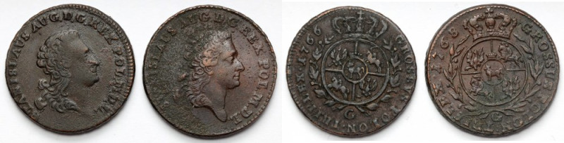 Poniatowski, Trojaki 1766-1768 - zestaw (2szt) 
Grade: F+/VF 

More photos an...