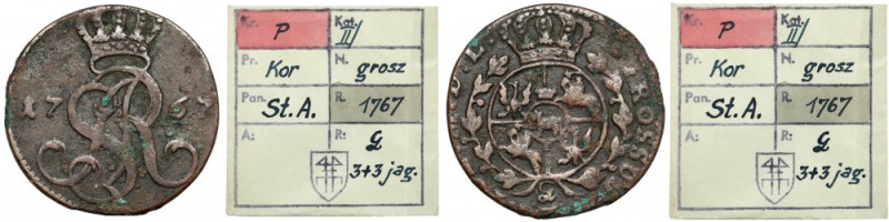 Poniatowski, Grosz 1767 - PRUSKI falsyfikat - ex. Kałkowski Charakterystyczne fa...