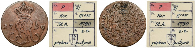 Poniatowski, Grosz 1790 EB - ex. Kałkowski Reference: Parchimowicz-Brzeziński 5....