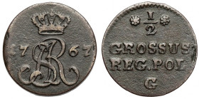 Poniatowski, Półgrosz 1767-G, Warszawa