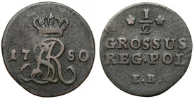 Poniatowski, Półgrosz 1780 EB