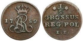 Poniatowski, Półgrosz 1782 EB - rzadki rocznik