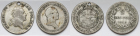 Poniatowski i Zabory (2szt) - dziurawa Złotówka 1767 i 2 złote 1831