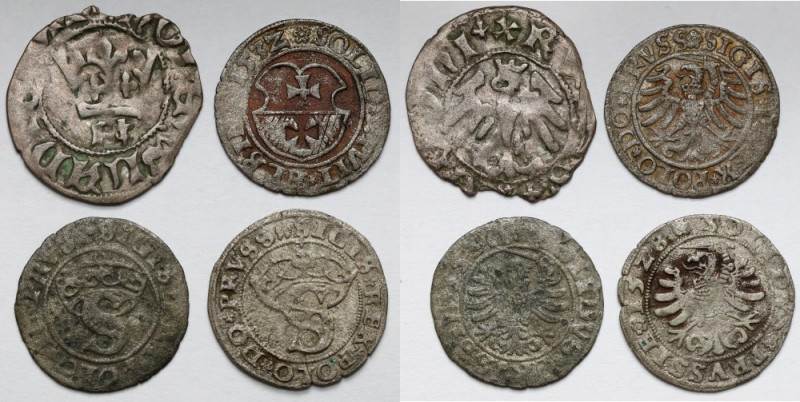 Władysław II Jagiełło - Zygmunt I Stary, Szelągi i Półgrosz - zestaw (4szt) 
Gr...