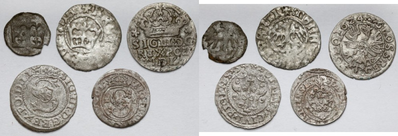Kazimierz IV Jagiellończyk - Zygmunt III Waza, od denara do grosza - zestaw (5sz...