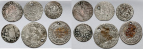 Polska, zestaw monet 1531-1703 - w większości dziurawe (6szt)