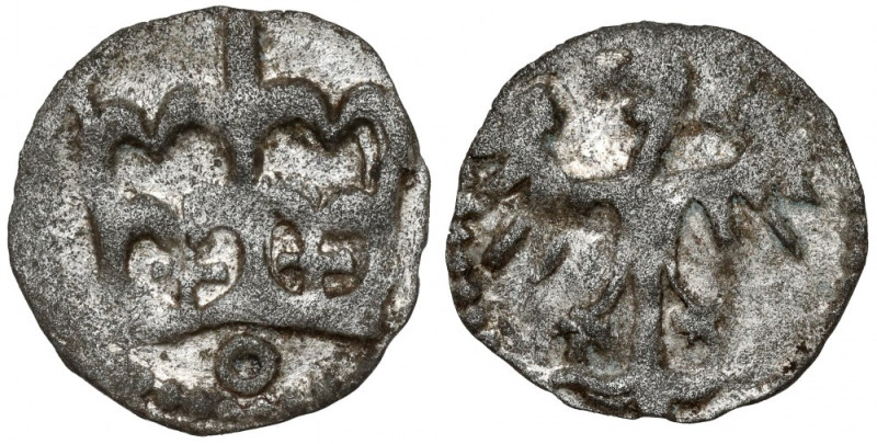 Kazimierz IV Jagiellończyk, Denar Kraków - O Bardzo ładnie zachowane srebrzenie....