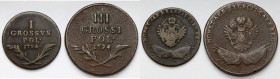 Galicja i Lodomeria, 1 i 3 grosze 1794 - zestaw (2szt)