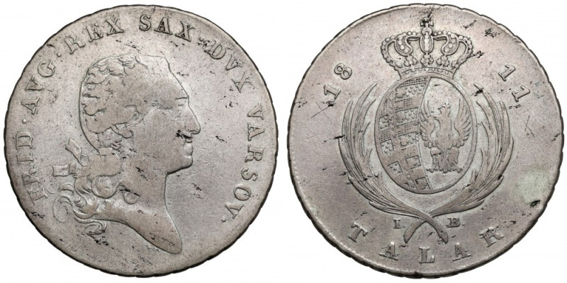 Księstwo Warszawskie, Talar 1811 IB Pierwszy talar Księstwa Warszawskiego. Roczn...
