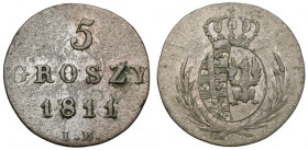 Księstwo Warszawskie, 5 groszy 1811 IB - mała cyfra