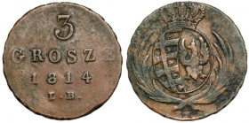 Księstwo Warszawskie, 3 grosze 1814 IB