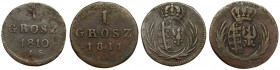 Księstwo Warszawskie, 1 grosz 1810-1811 - zestaw (2szt)