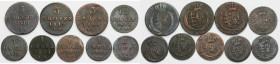 Księstwo Warszawskie, 1-10 groszy 1810-1814 - zestaw (9szt)