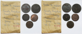 Wielkie Księstwo Poznańskie, 1 i 3 grosze 1816-1817 (5szt)