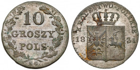 Powstanie Listopadowe, 10 groszy 1831 KG - proste - HYBRYDA