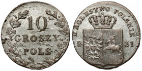 Powstanie Listopadowe, 10 groszy 1831 KG - proste