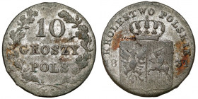 Powstanie Listopadowe, 10 groszy 1831 KG - zgięte
