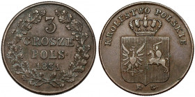 Powstanie Listopadowe, 3 grosze 1831 KG