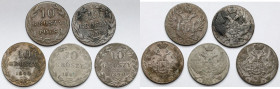 10 groszy 1821-1840 - zestaw (5szt)