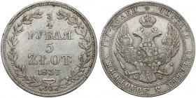 3/4 rubla = 5 złotych 1837 MW, Warszawa