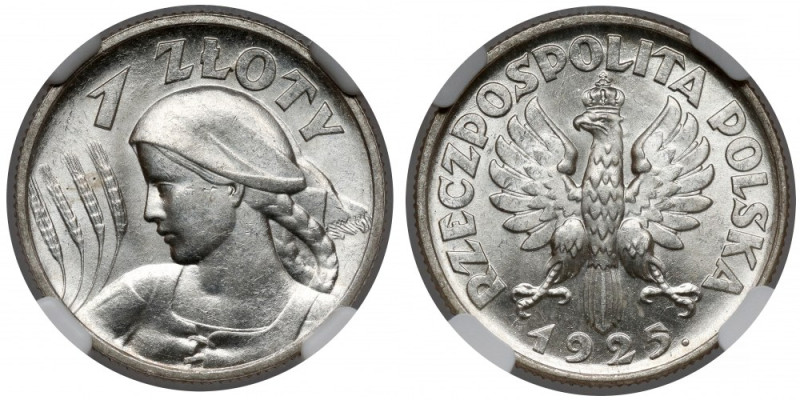 Kobieta i kłosy 1 złoty 1925 Reference: Chałupski 2.16.1.a (R), Parchimowicz 107...