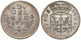 Niderlandy, Silver Duit 1756-D - Gelderland
