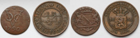 Netherlands, Duit 1790 i 2-1/2 cents 1858 (2pcs)