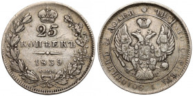 Rosja, Mikołaj I, 25 kopiejek 1839