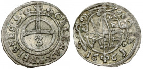 Saksonia, Johann Georg II, 3 fenigi 1661-CR
