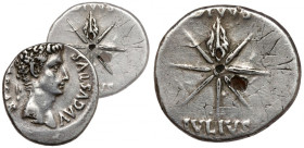 Octavian August (27 BC - 14 AD) Denarius Subaeratus - Julius Caesar Star