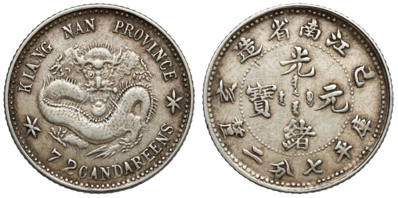 Chiny, Kiangnan, 10 centów bez daty (1899) Srebro, średnica 18,5 mm, waga 2,6 g....
