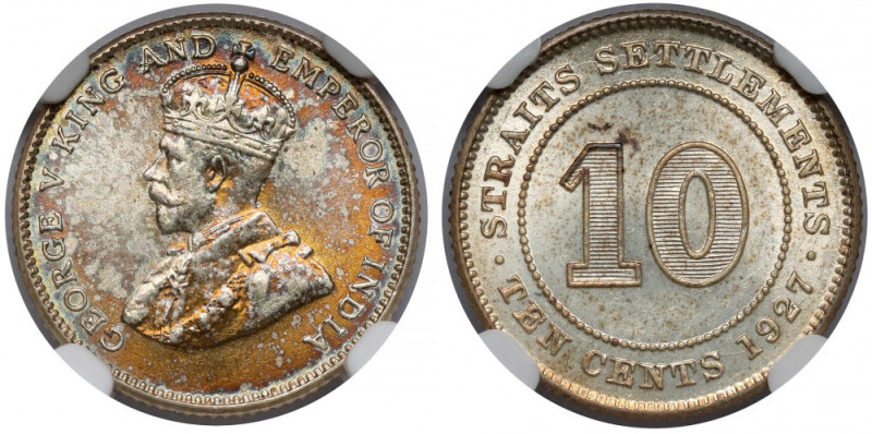 Malaje, 10 centów 1927 
Grade: NGC MS64 

More photos and full item descripti...