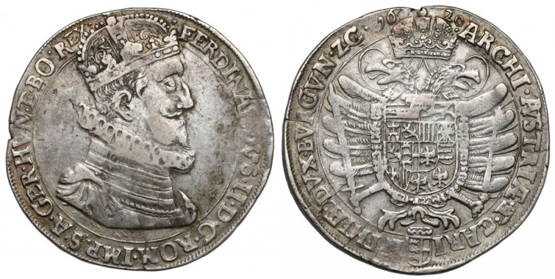 Austria, Ferdynand II, Talar 1620, Klagenfurt Srebro, średnica 43 mm, waga 28 g....