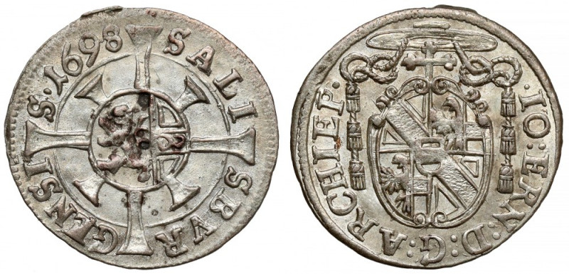 Austria, Salzburg, Johann Ernst von Thun, Krajcar 1698 
Grade: XF+/AU 

More ...